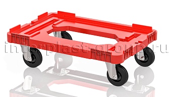 Тележка пластиковая с отверстием без тормозов усиленная красная в Ялте