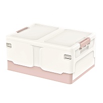 Ящик пластиковый складной белый, дно розовое, 480х360х240 мм в Ялте