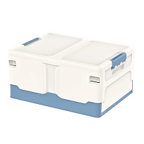 Ящик пластиковый складной белый, дно синее, 480х360х240 мм в Ялте