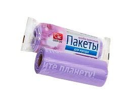 Мешки для мусора 35 л, ароматизированные, сиреневые, в рулоне 20 шт., ПНД, 12 мкм, 560х530 мм, GRIFON Полевые Цветы, 100-034 в Ялте