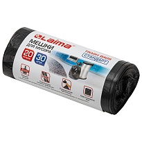 Мешки для мусора 20 л, черные, в рулоне 30 шт., ПНД, 8 мкм, 500х450 мм, LAIMA, 601376 в Ялте