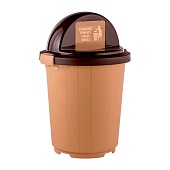 Мусорный бак с крышкой - клавишей 105 л бежевый