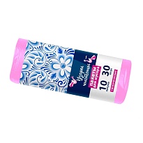 Мешки для мусора 10 л, розовые, в рулоне 30 шт., ПНД, 8 мкм, 470х360 мм, Узоры Чистоты, МУ3582 (МГ-10роз) в Ялте