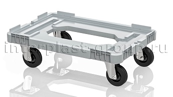 Тележка пластиковая с отверстием без тормозов серая в Ялте