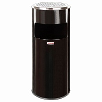 Урна с пепельницей 27 л, нержавеющая сталь, черная, LAIMA PROFESSIONAL в Ялте