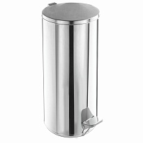 Урна для мусора с педалью, усиленное, Титан, 50 л, кольцо под мешок, нержавеющая сталь, хром в Ялте