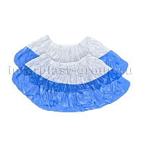 Бахилы бело-синие 1000 шт (500 пар), 48 мкм, двойная подошва, с одной резинкой, Эконом+ в Ялте