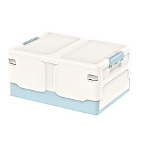 Ящик пластиковый складной белый, дно голубое, 480х360х240 мм в Ялте