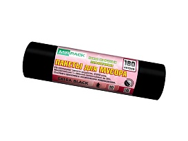 Мешки для мусора 180 л, ароматизированные, черные, в рулоне 10 шт., ПВД, 50 мкм, 1100х930 мм, EXTRA black, 18008301 в Ялте Мешки для мусора 180 л, ароматизированные, черные, в рулоне 10 шт., ПВД, 50 мкм, 1100х930 мм, EXTRA black, 18008301 в Ялте