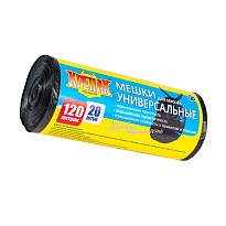 Мешки для мусора 120 л, черные, в рулоне 20 шт., ПНД, 15 мкм, 1100х700 мм, Крепак, 4607075710207 в Ялте Мешки для мусора 120 л, черные, в рулоне 20 шт., ПНД, 15 мкм, 1100х700 мм, Крепак, 4607075710207 в Ялте