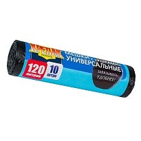 Мешки для мусора 120 л, с ушками, черные, в рулоне 10 шт., ПНД, 15 мкм, 1100х700 мм, Крепак, 4607075710474 в Ялте Мешки для мусора 120 л, с ушками, черные, в рулоне 10 шт., ПНД, 15 мкм, 1100х700 мм, Крепак, 4607075710474 в Ялте