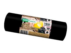 Мешки для мусора 180 л, ароматизированные, черные, в рулоне 10 шт., ПВД, 70 мкм, 1100х930 мм, СТРОЙКА, S18010110 в Ялте