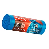 Мешки для мусора 160 л, синие, в рулоне 10 шт., ПВД, 21 мкм, 1200х870 мм, PACLAN Big&Strong, 604075 в Ялте