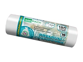 Мешки для мусора 180 л, ароматизированные, белые, в рулоне 10 шт., ПВД, 35 мкм, 1100х930 мм, PREMIUM+, 180105302 в Ялте Мешки для мусора 180 л, ароматизированные, белые, в рулоне 10 шт., ПВД, 35 мкм, 1100х930 мм, PREMIUM+, 180105302 в Ялте