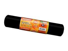 Мешки для мусора 180 л, ароматизированные, черные, в рулоне 10 шт., ПВД, 80 мкм, 1100х930 мм, EXPORT, exp18010142 в Ялте