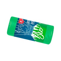 Мешки для мусора 20 л, биоразлагаемые, зеленые, в рулоне 30 шт., ПНД, 8 мкм, 500х400 мм, БИО, МБ2097 (МНБ 20-30ж) в Ялте