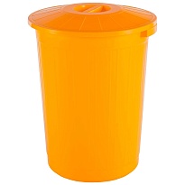 Мусорный бак с крышкой 60 л желтый 60 желтый в Ялте