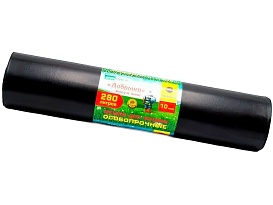 Мешки для мусора 280 л, ароматизированные, черные, в рулоне 10 шт., ПВД 110 мкм, 1400х930 мм, Добрыня, Dob28010black в Ялте