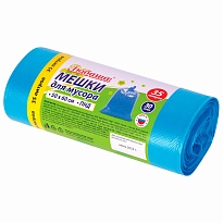 Мешки для мусора 35 л, синие, в рулоне 30 шт., ПНД, 10 мкм, 600х500 мм, Любаша, 608091 в Ялте