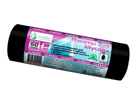 Мешки для мусора 60 л, черные, в рулоне 20 шт., ПНД, 7 мкм, 700х600 мм, MIRPACK Classik, 602050 в Ялте