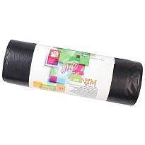 Мешки для мусора 220 л, черные, в рулоне 10 шт., ПВД, 29 мкм, 1100х830 мм, Концепция Быта ЭкоДом, 604924 в Ялте