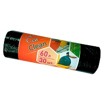 Мешки для мусора 60 л, черные, в рулоне 30 шт., ПНД, 6 мкм, 640х580 мм, Концепция Быта EcoClean, 603890 в Ялте Мешки для мусора 60 л, черные, в рулоне 30 шт., ПНД, 6 мкм, 640х580 мм, Концепция Быта EcoClean, 603890 в Ялте