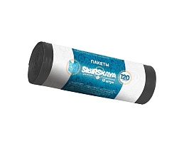 Мешки для мусора 120 л, черные, в рулоне 10 шт., ПНД, 14 мкм, 1100х700 мм, SIBIRSKAYA, 101-008 S в Ялте