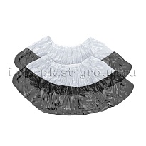 Бахилы бело-черные 1000 шт (500 пар), 48 мкм, двойная подошва, с одной резинкой, Эконом+ в Ялте