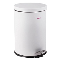 Ведро-контейнер для мусора (урна) с педалью LAIMA Classic, 12 л, белое, глянцевое, металл, со съемным внутренним ведром в Ялте