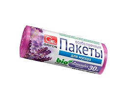 Мешки для мусора 30 л, ароматизированные, Лаванда, сиреневые, в рулоне 20 шт., ПНД, 9 мкм, 560х530 мм, GRIFON Aroma, 101-020 La в Ялте