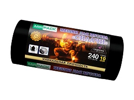 Мешки для мусора 240 л, ароматизированные, черные, в рулоне 10 шт., ПВД 40 мкм, 1500х1100 мм, СИЛАЧИ, sil24011110 в Ялте