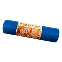 Мешки для мусора 100 л, с завязками, синие, в рулоне 10 шт., ПВД, 40 мкм, 840х670 мм, Концепция Быта Vitalux, 604933 в Ялте