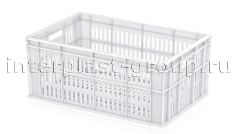 Ящик для молока, мяса, овощей и фруктов большая перфорация дно сплошное белый в Ялте