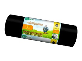 Мешки для мусора 180 л, ароматизированные, черные, в рулоне 10 шт., ПВД, 100 мкм, 1100х930 мм, Добрыня, Dob18010black в Ялте Мешки для мусора 180 л, ароматизированные, черные, в рулоне 10 шт., ПВД, 100 мкм, 1100х930 мм, Добрыня, Dob18010black в Ялте